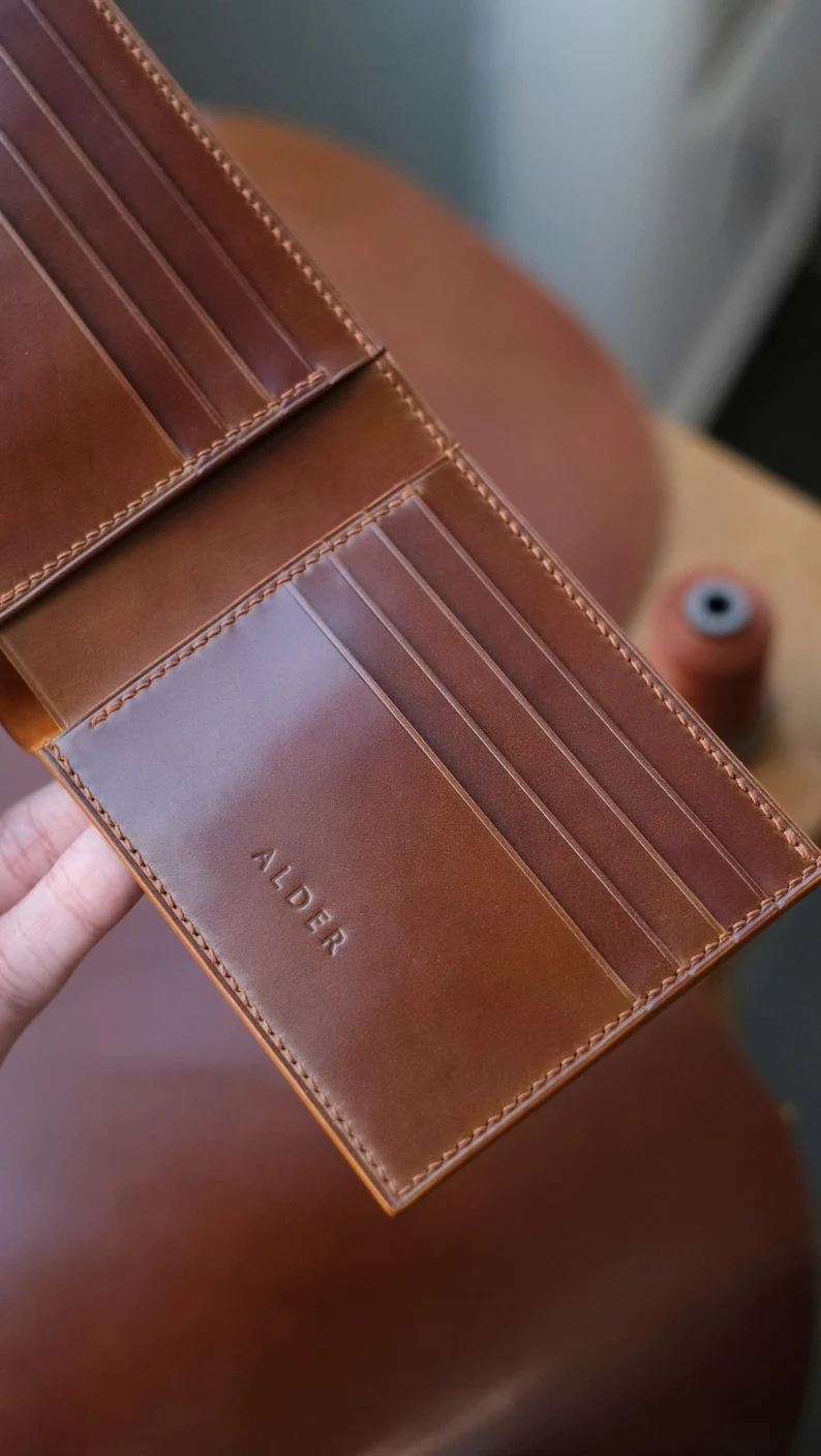luxury mens leather wallet as a gift for the groom
