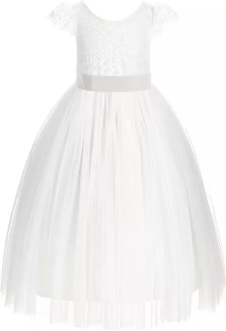lace cap sleeve flower girl dress amazon