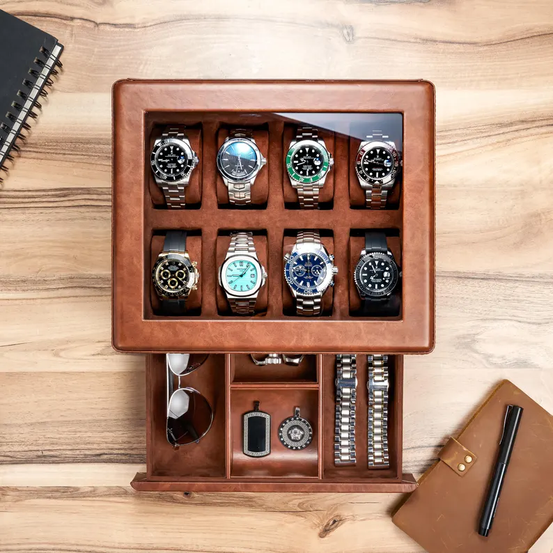 luxury leather watch box for groom