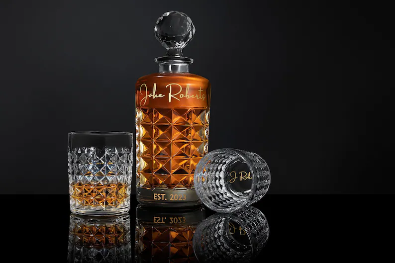 luxury premium decanter gift set for the groom