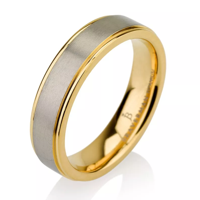 best etsy wedding bands mens titanium comfort fit band