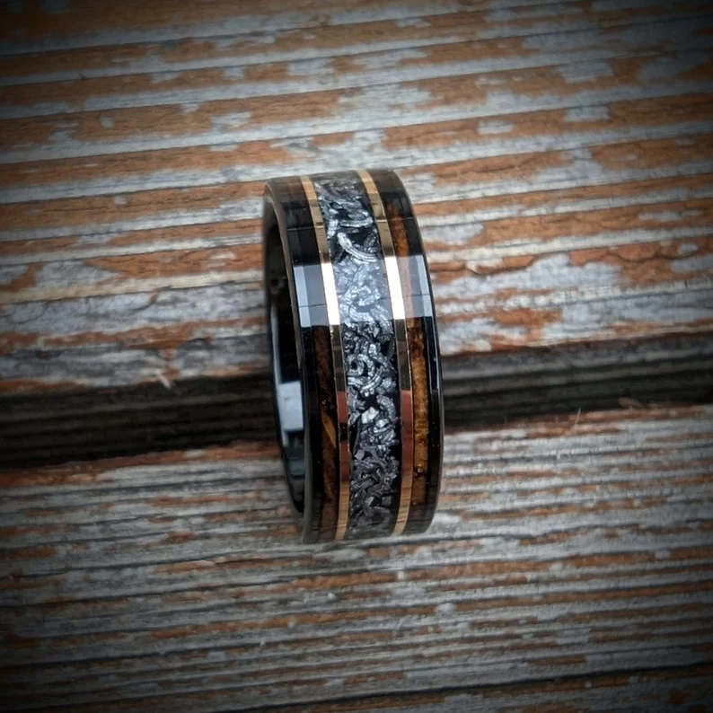 mens whiskey barrel wedding ring