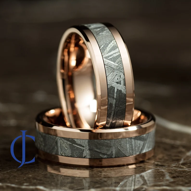 best etsy wedding bands mens meteorite ring
