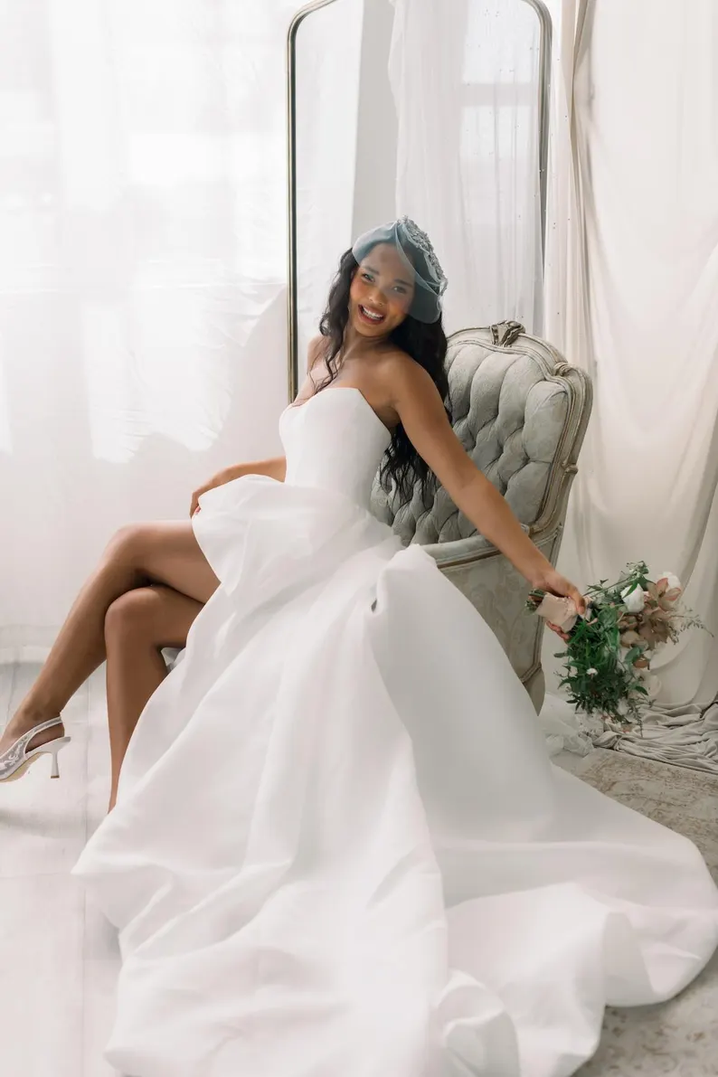 Tessa Kim bridal veil collection featuring pearl, Juliet, crystal and birdcage veils