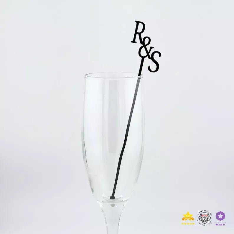 minimalist wedding cocktail stirrer sticks