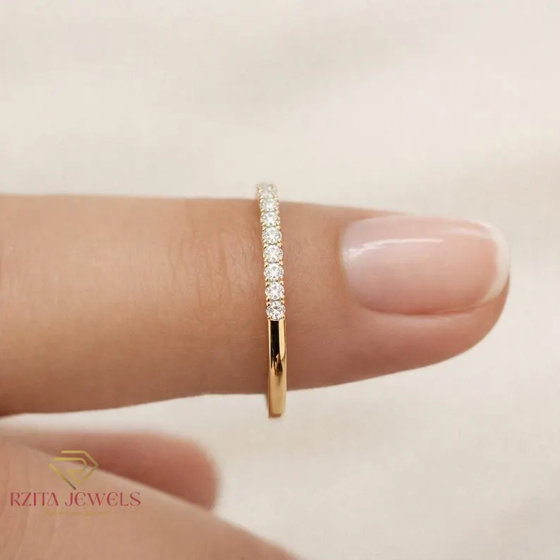 pave diamond wedding band for women on etsy