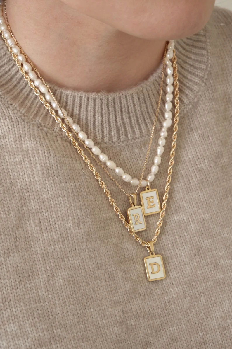 charm necklace with pearls