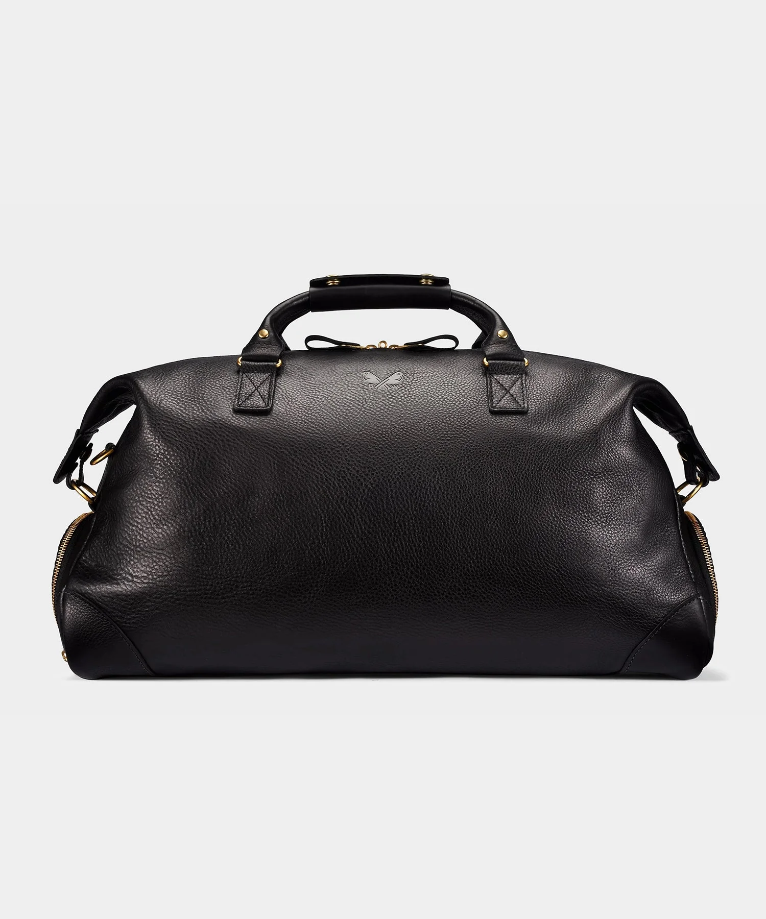 dark leather weekend bag for high-end groom gifts