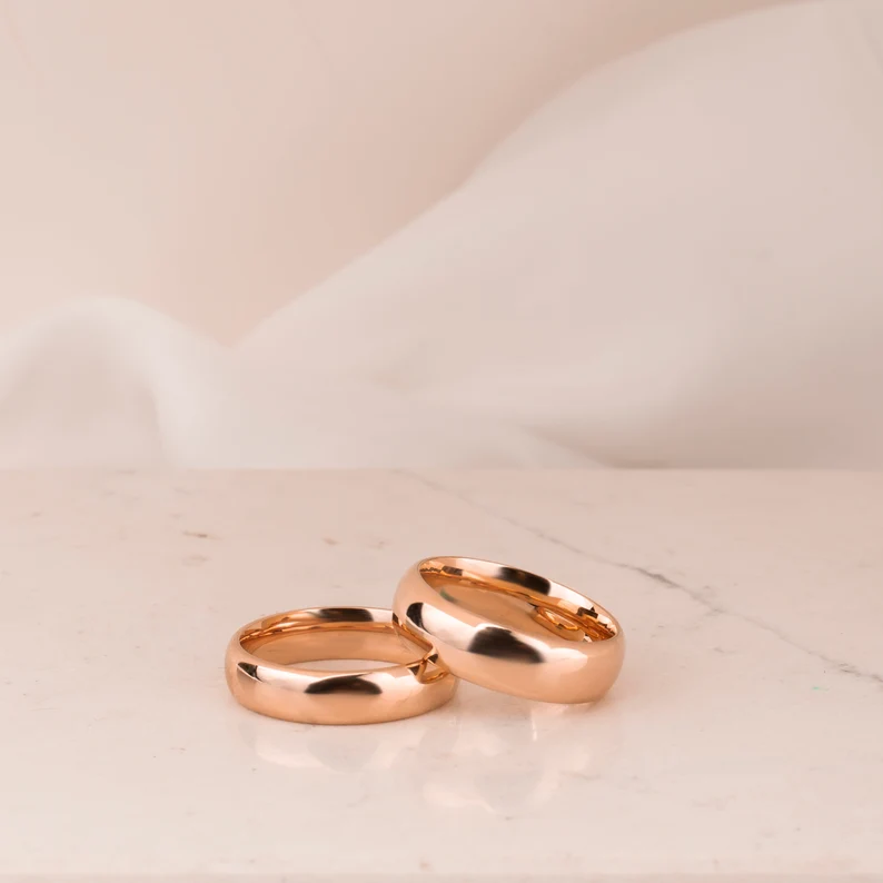 rose gold etsy wedding bands