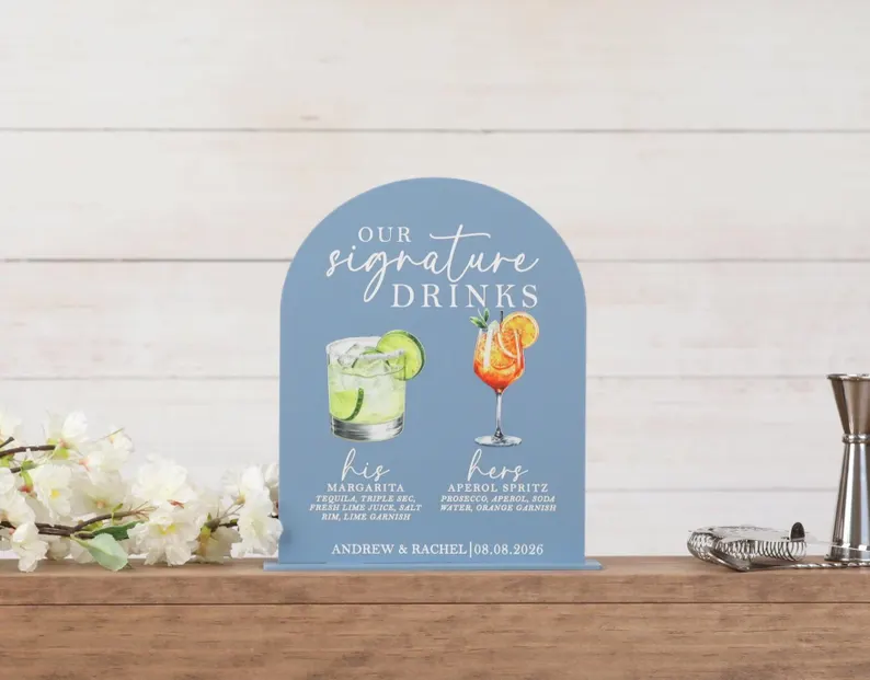 wedding mocktails sign