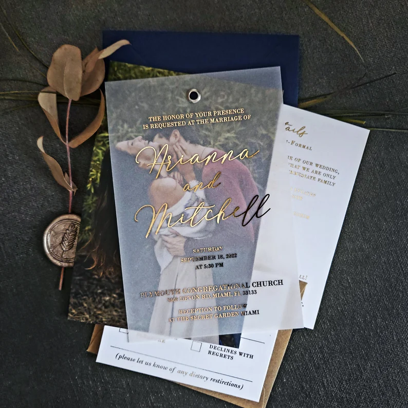 wedding invitation to store in keepsake