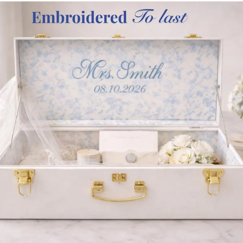 wedding keepsake box with personalization