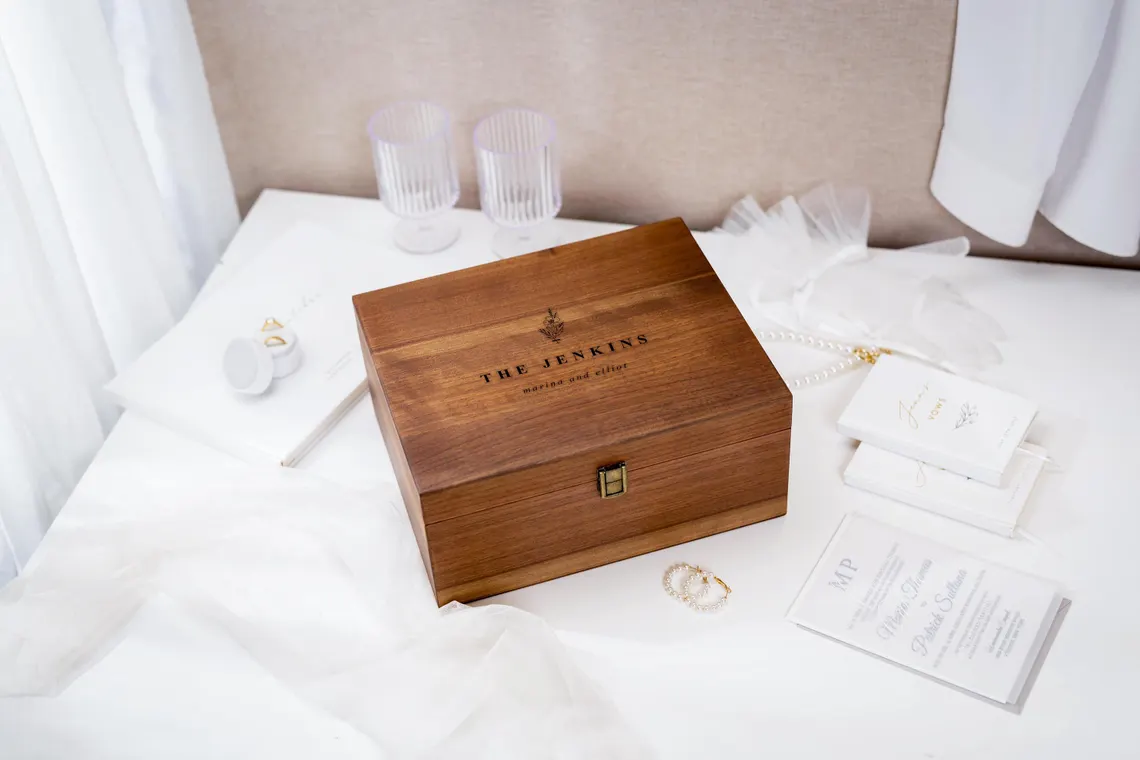 wedding memory box made of wood