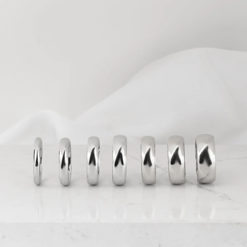 white gold etsy wedding bands