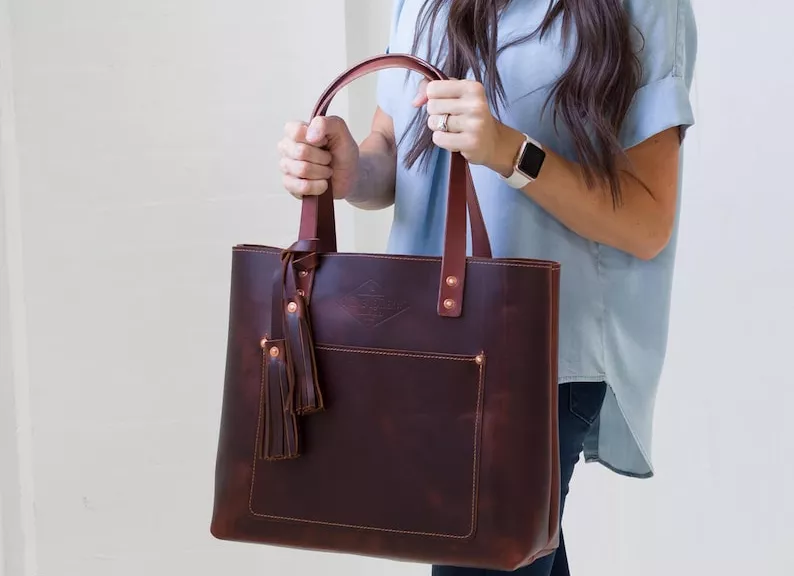 artisan leather tote bag for elevated bridesmaid gift