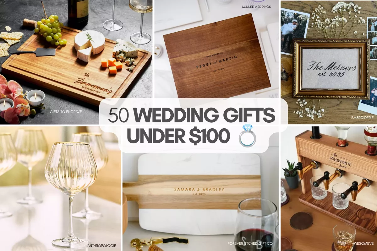 best wedding gifts under $100 including personalized and practical gifts for couples