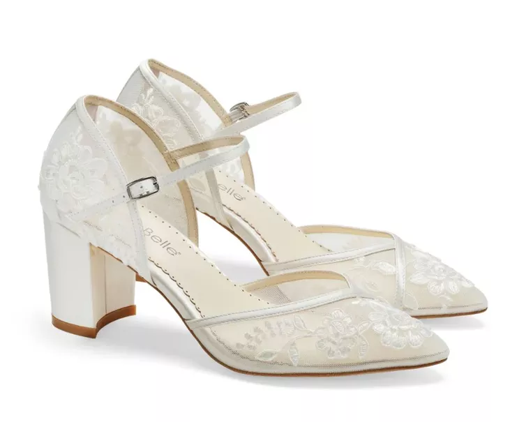comfortable block heel wedding shoes for brides with supportive bridal heels