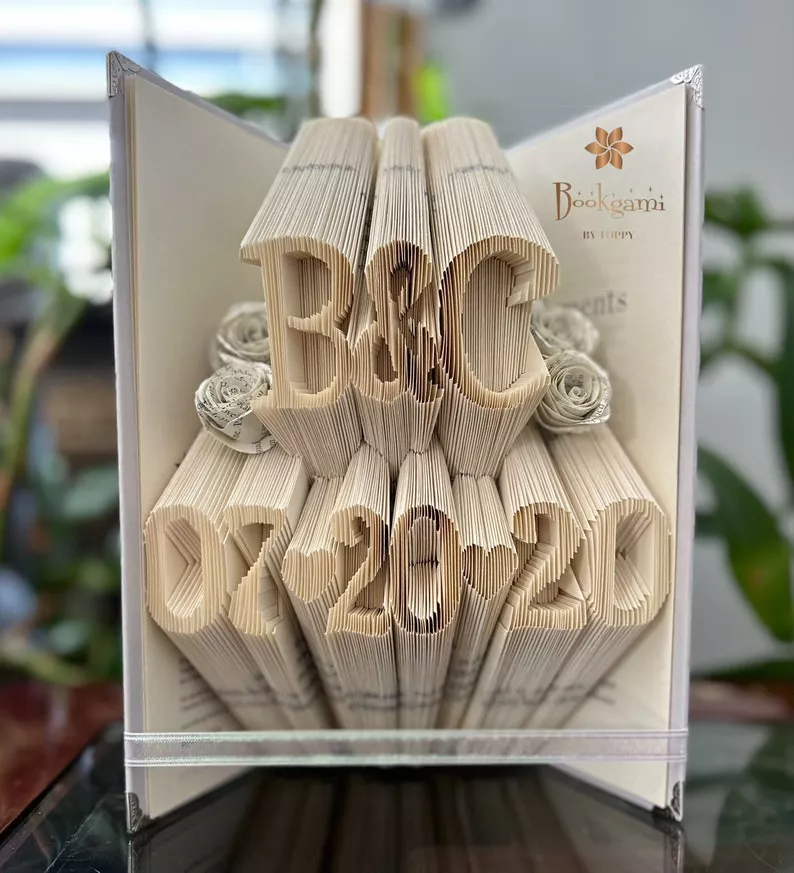 personalized book art wedding gift