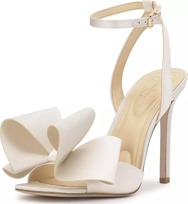 platform bridal heels with elegant bow
