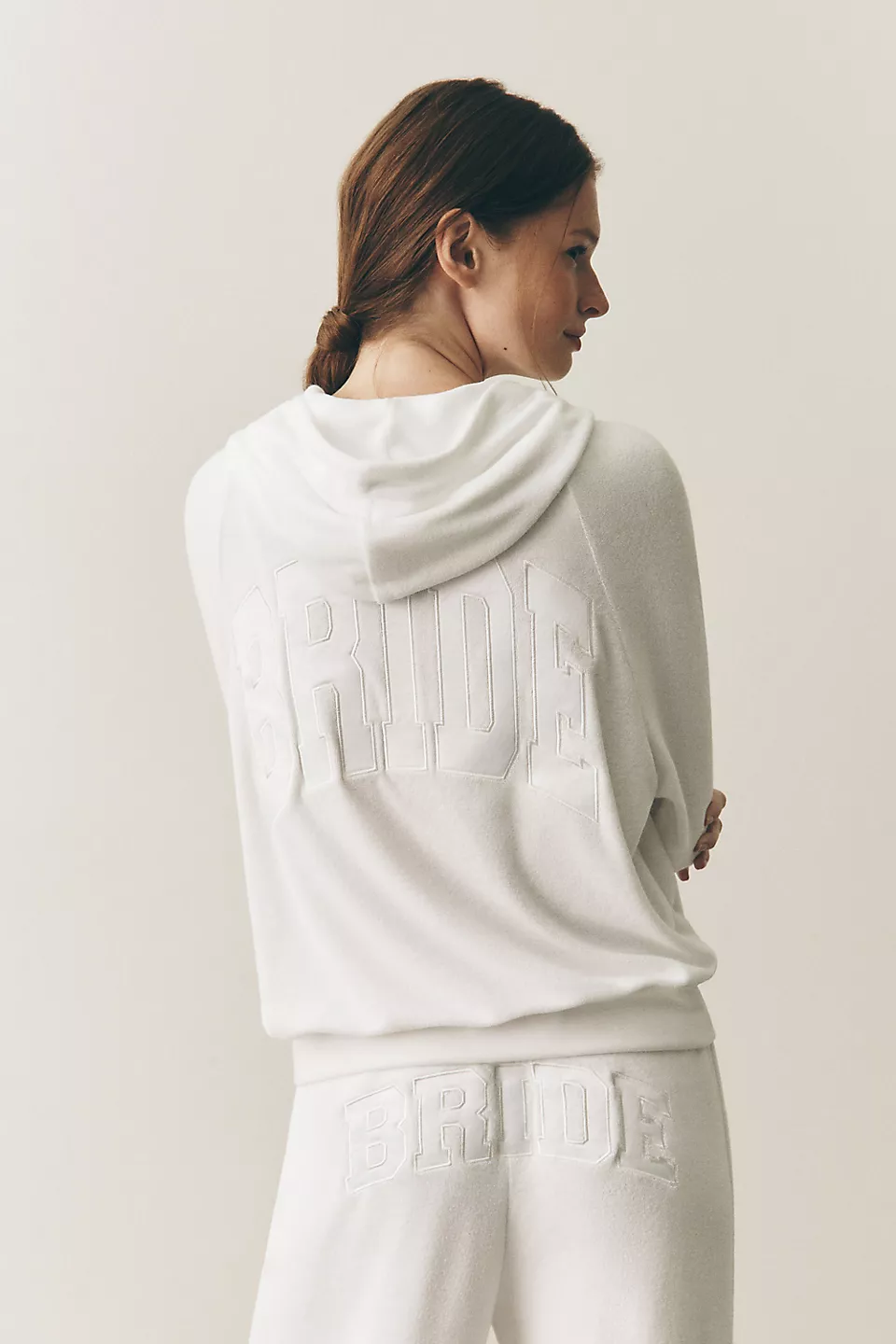 bridal zip up hoodie with sweatpants lounge set