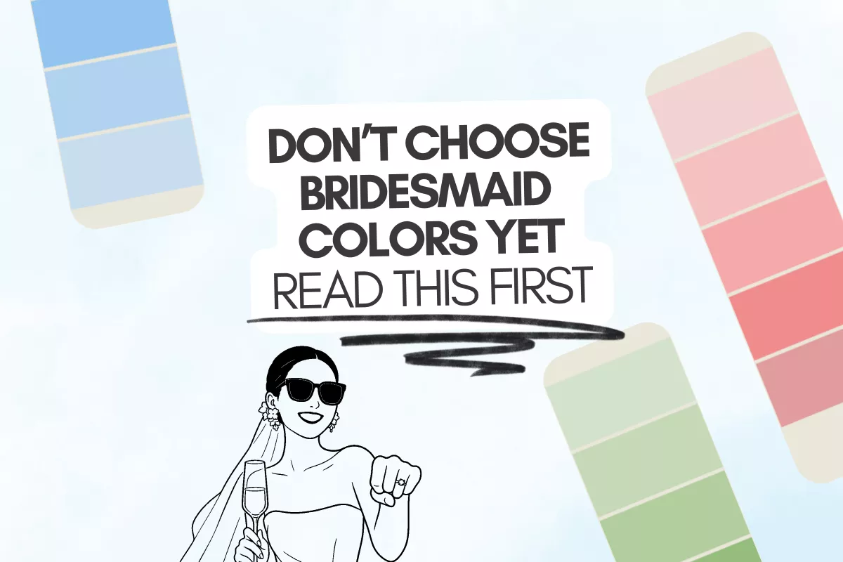 bridesmaid dress color guide showing wedding color palette ideas for choosing bridesmaid dresses and matching wedding colors in 2026