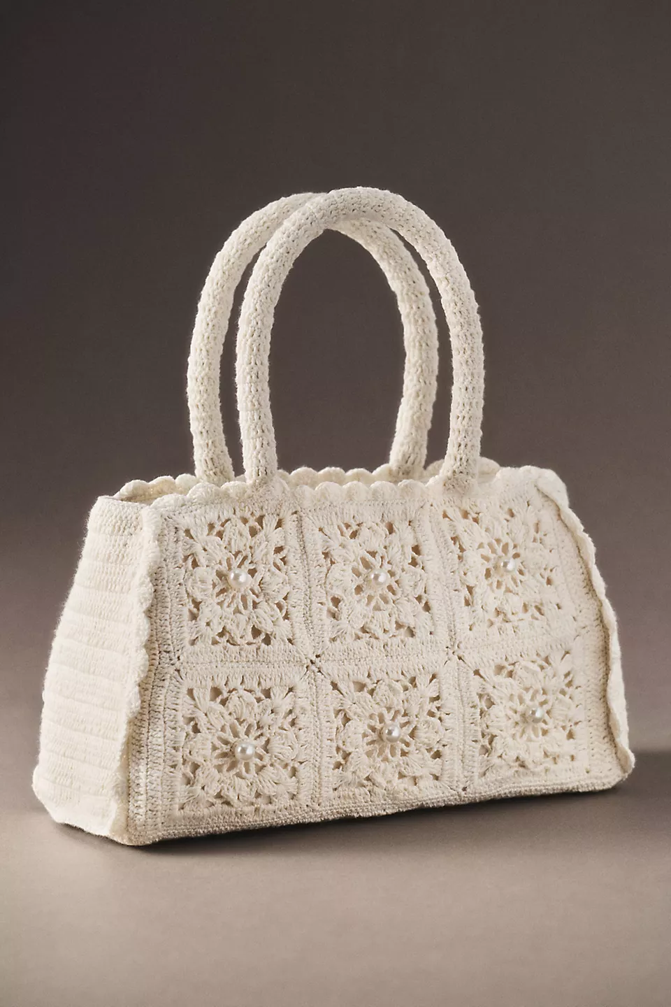 crochet wedding bridal purse with handle