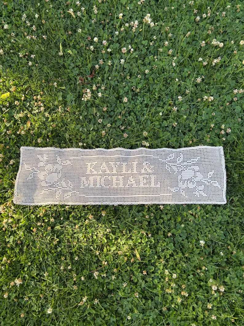 crochet wedding banner