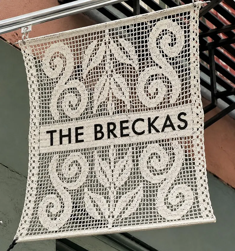 crochet lace family name sign