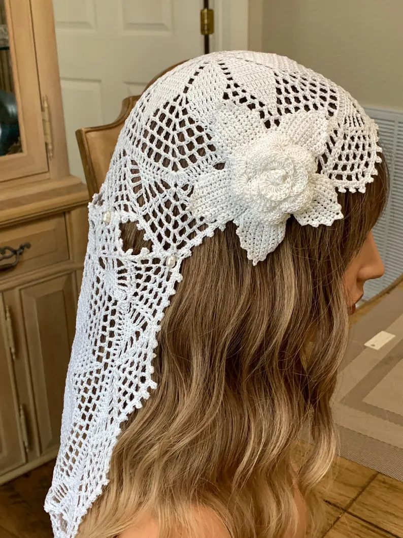 crochet wedding veil