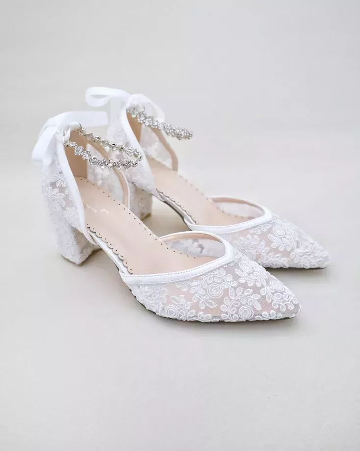 wedding heels with sparkly crystal ankle straps