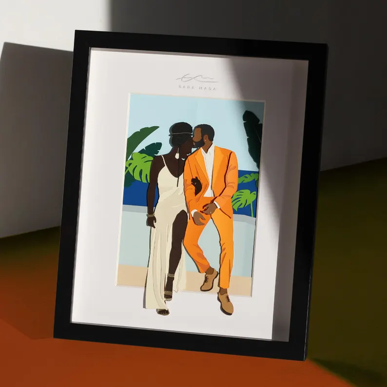 paper portrait wedding gift under 100 dollars