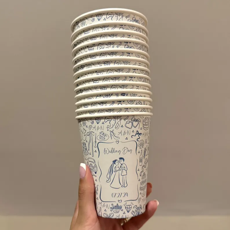 custom wedding coffee cups paper