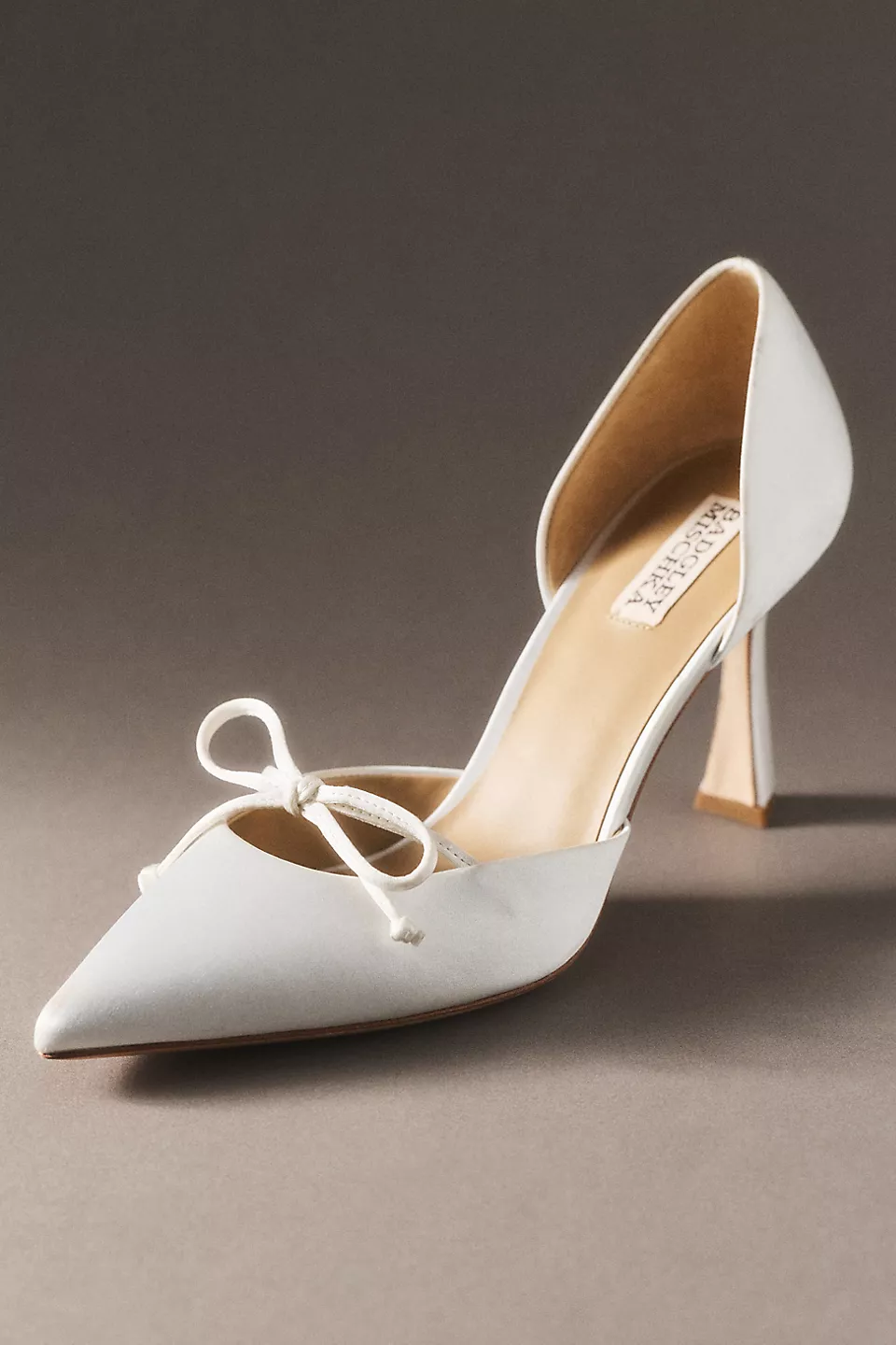luxury designer wedding heels with bow, crystals, lace, and bridal details