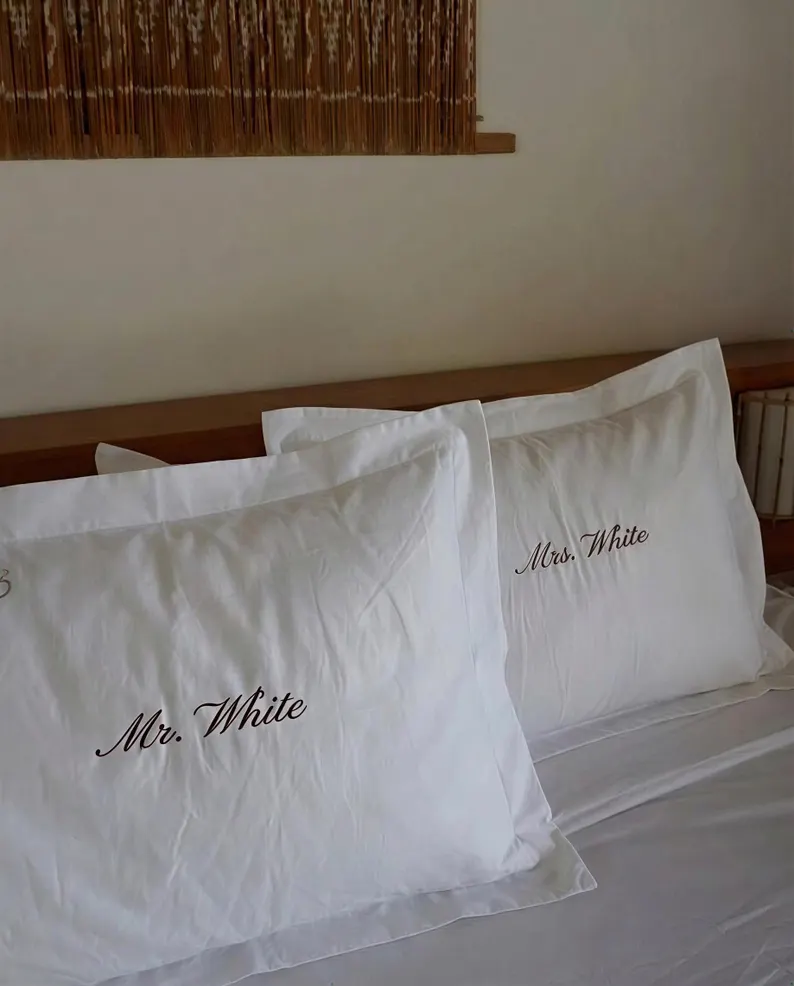 personalized embroidered wedding pillowcases gift under $100