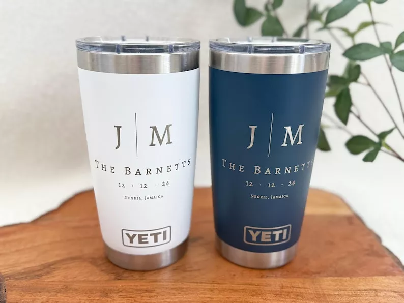 travel tumbler mugs engraved for wedding gifts under $100