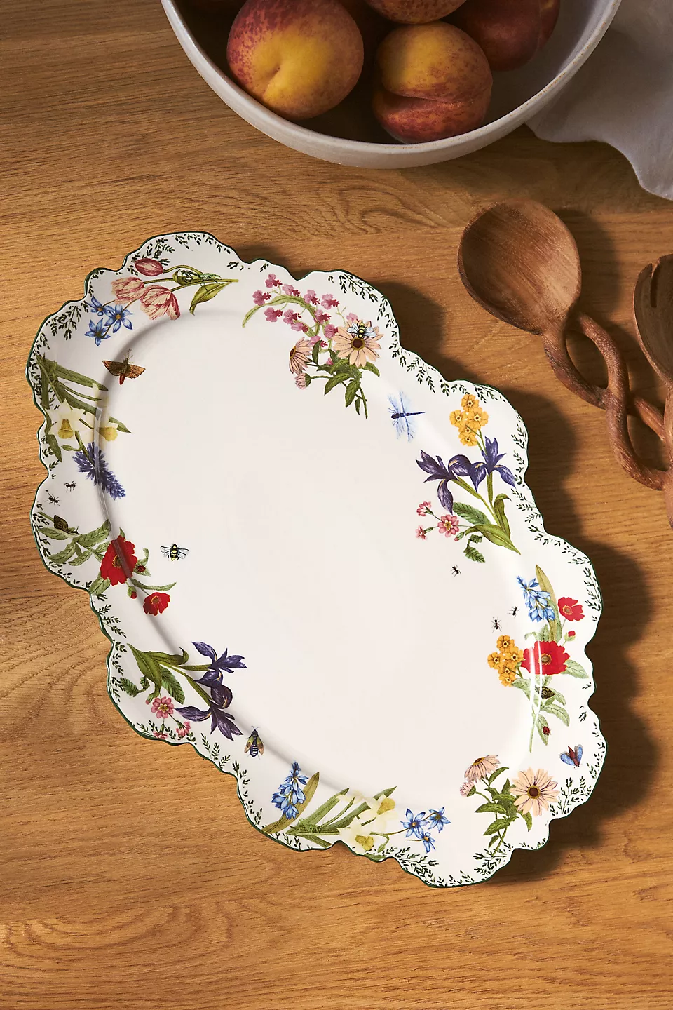 serving platter with floral design for wedding gift under $100