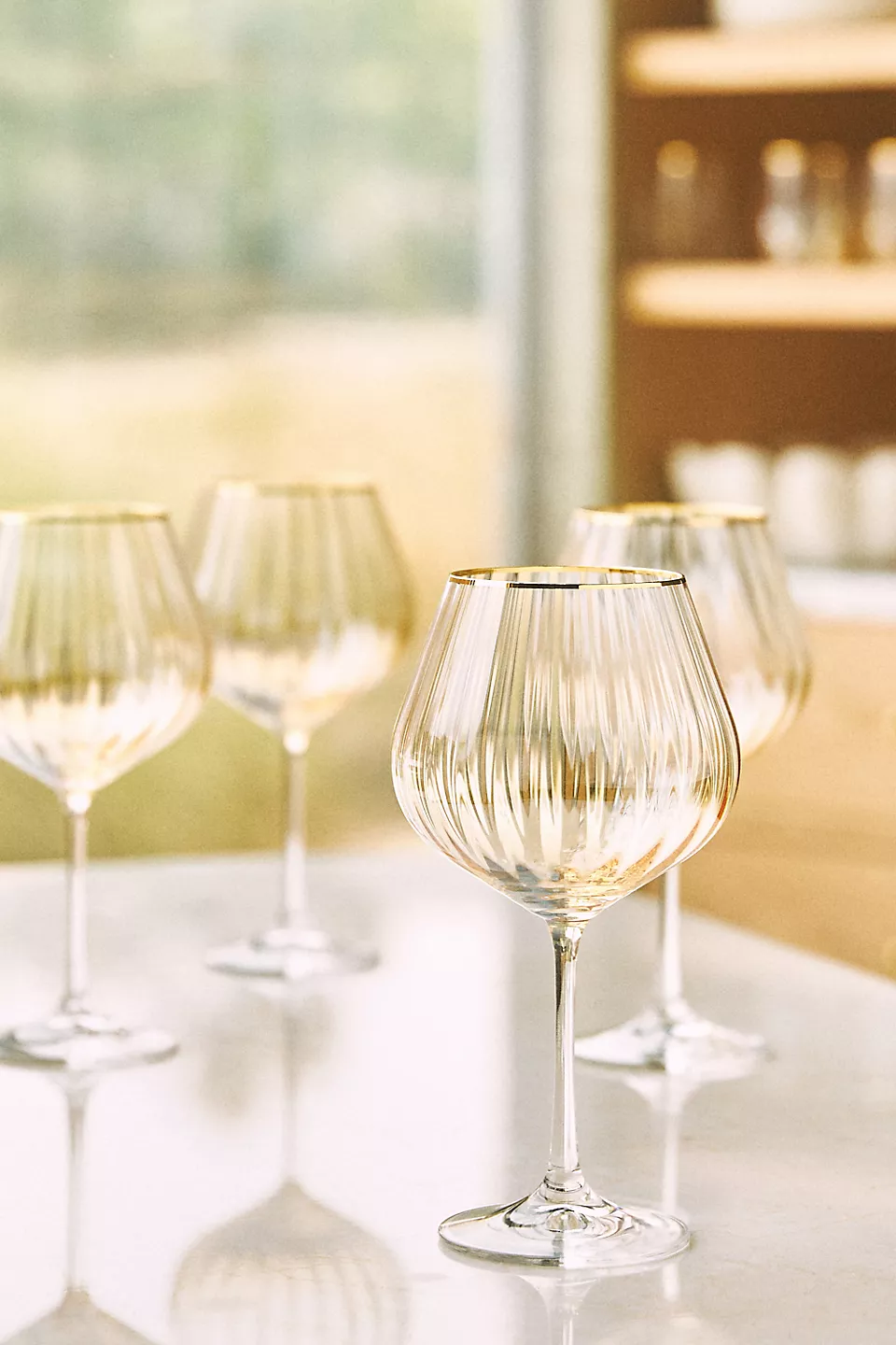 gold rim wine glasses set of 4 wedding gift under $100 dollars