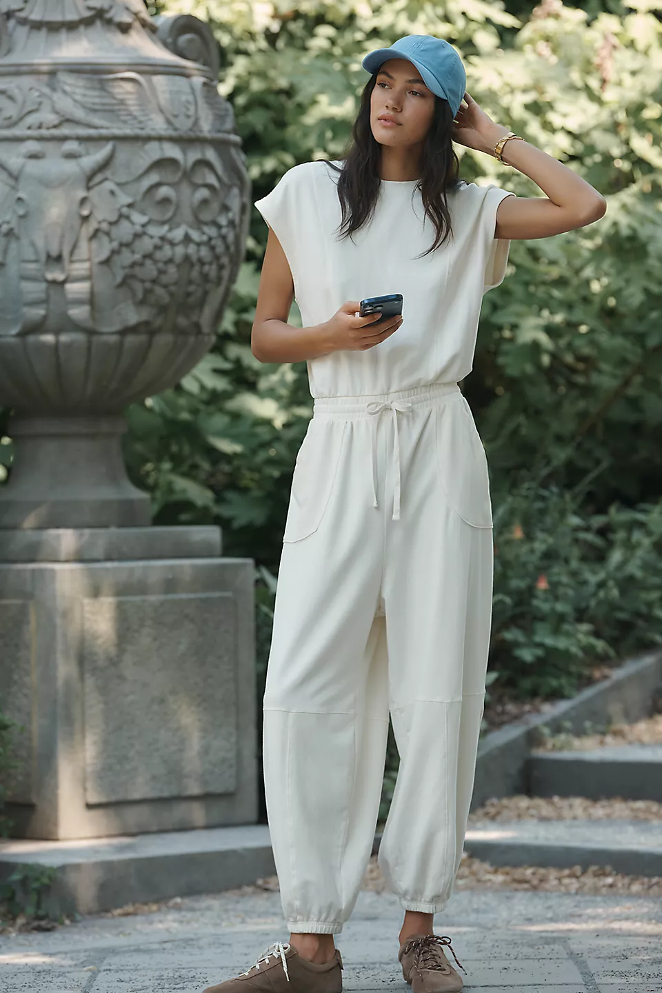 knit short sleeve jumpsuit for bridal loungewear