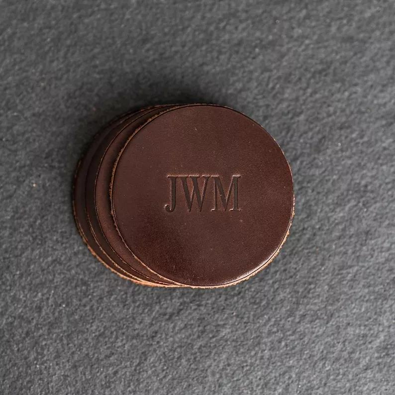 leather coasters groomsmen gift under $50