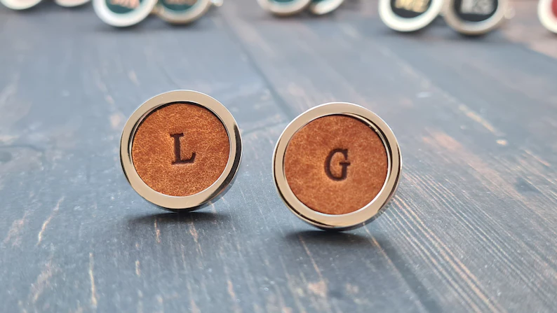 personalized leather cufflinks for groomsmen gifts