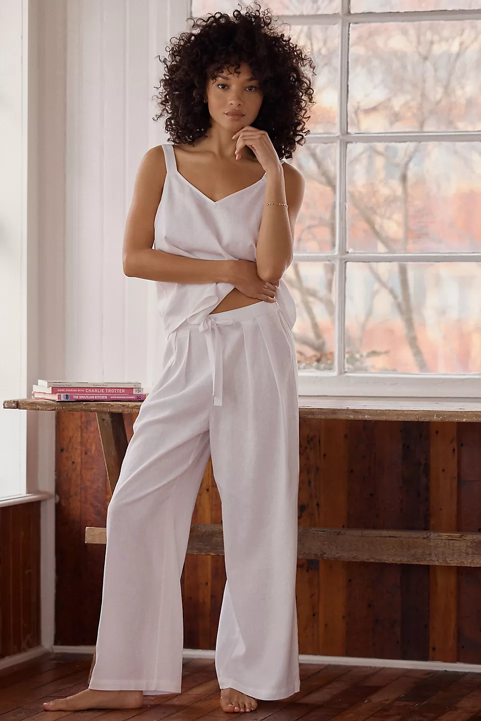 linen bridal loungewear set