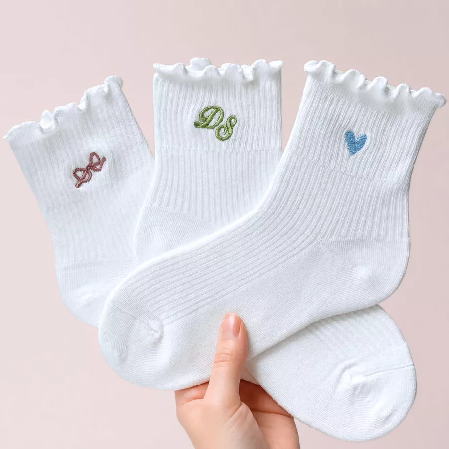 monogrammed ruffle socks for bridesmaid relaxing gift