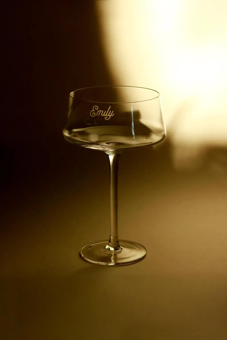 personalized bridesmaid champagne flutes for wedding morning toast