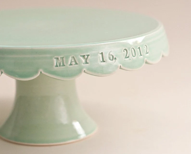 custom engraved wedding cake stand gift