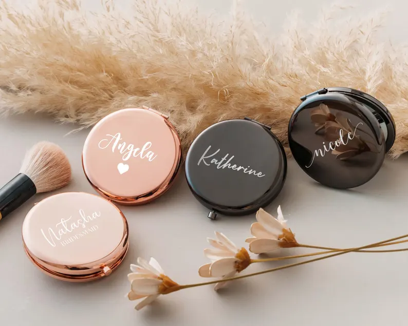 compact mirror bridesmaid gift idea