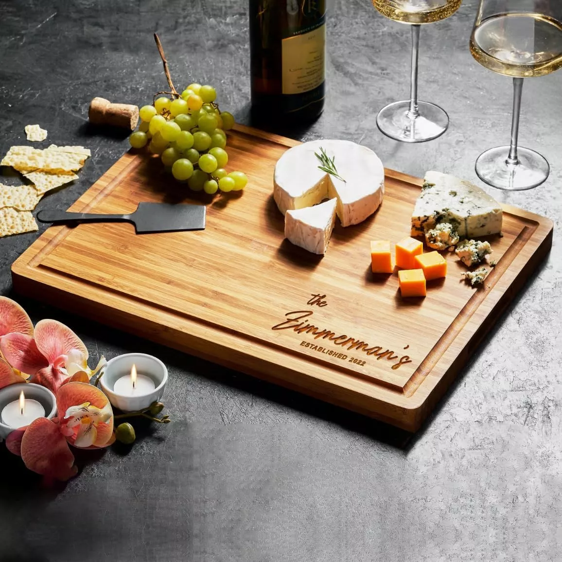 custom engraved cutting board wedding gift under 100 dollars