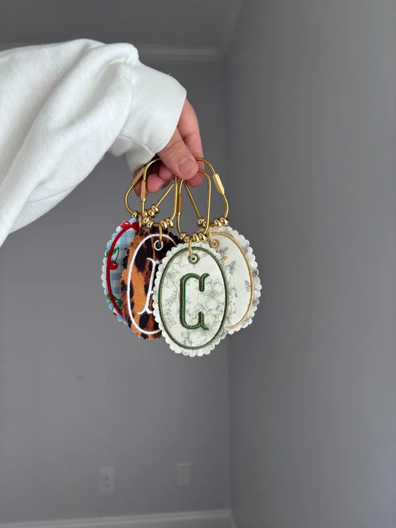 initial bridesmaid keychain personalized gift