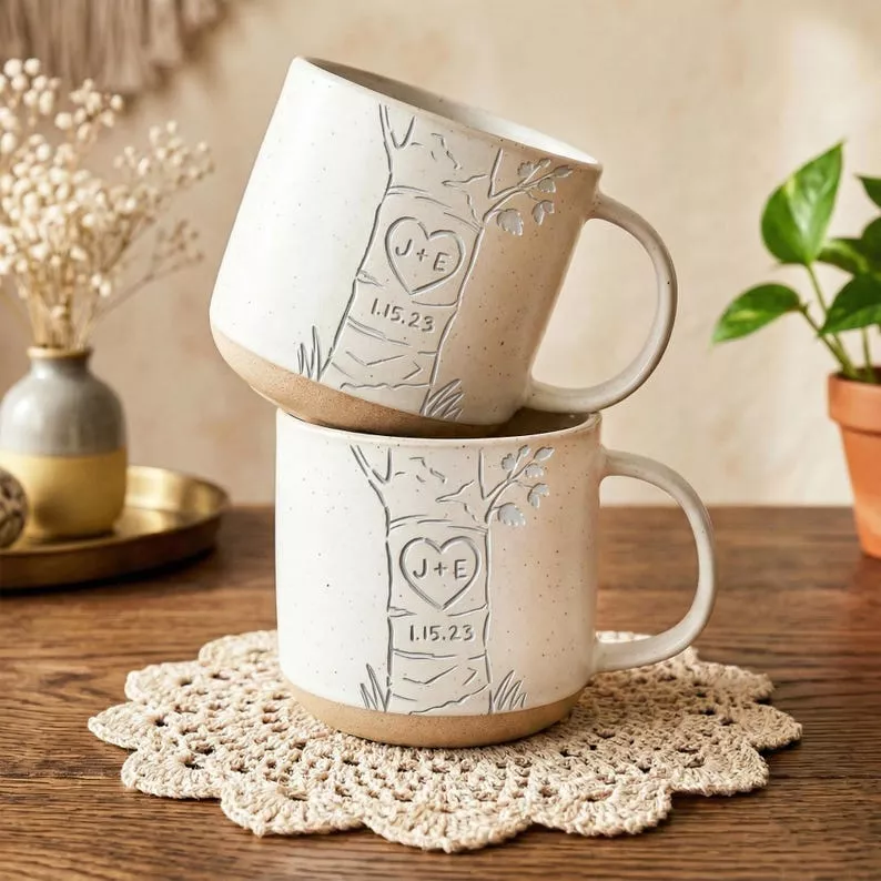 engraved couples coffee mugs wedding gift set