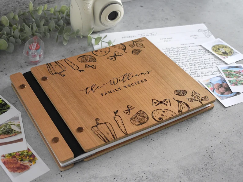 personalized recipe book for wedding gift