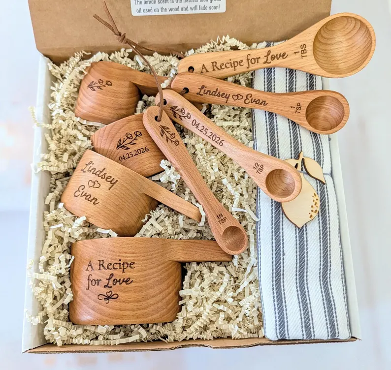 measuring spoons set personalized for couple as wedding gift